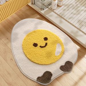 Dajiang Ковер 50х80 см для ванной/спальни, нескользящий, впитывающий, с утолщенным ворсом, в форме яйца