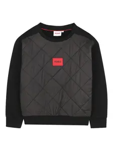 Толстовка со стегаными вставками HUGO KIDS, черный