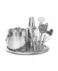 Набор барной посуды из 9 предметов, изготовленный из кованой нержавеющей стали Godinger, Silver