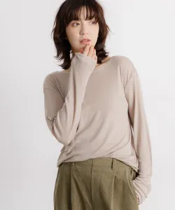 Пуловер из смесовой шерсти с прозрачным вырезом-лодочкой Studio Clip, цвет Beige 55