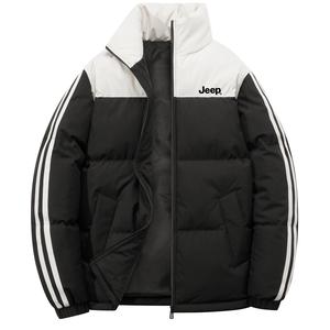 Пуховик Unisex Stand Collar утепленный реверсивный Jeep, pure черный patchwork