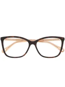 Очки в квадратной оправе черепаховой расцветки Chloé Eyewear, коричневый