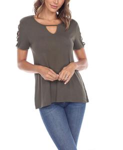 Женский топ с вырезом-капляйкой и короткими рукавами White Mark