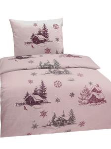 Jack Комплект постельного белья из фланели, 2 предмета, 135x200 см, «Зимние мечты», розовый цвет