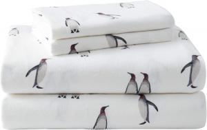 Eddie Bauer - Фланелевые простыни размера King Size, хлопок, невероятно мягкие на ощупь для комфорта в любое время года - комплект постельного белья с соответствующими наволочками и простыней на резинке (серый цвет Rookeries), Rookeries Grey