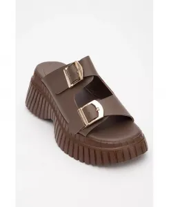 Женские сандалии Joanes Leather на платформе с двумя ремешками Forever & Always Shoes, черный