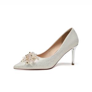 Женские туфли на тонком каблуке и высоком каблуке ZHR, Champagne