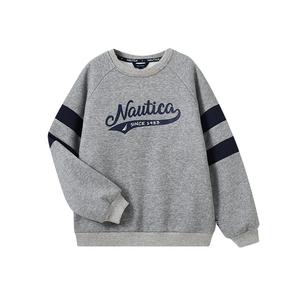 Флисовая толстовка с круглым вырезом NAUTICA, светло серый