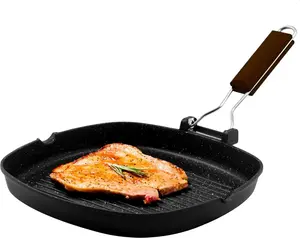 Сковорода-гриль 20 х 20 см - литой алюминий - подходит для индукционных плит - 1 шт. Markenlos