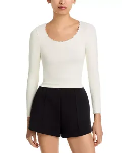 Футболка с длинными рукавами и вырезом-лодочкой Re/Done, белый