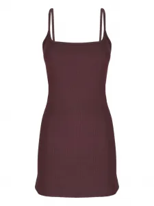 Платье мини в рубчик The Attico, коричневый