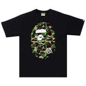 BAPE ABC Камуфляжная футболка с головой большой обезьяны, цвет черный/зеленый