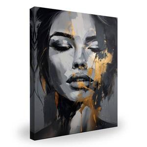 Картина на холсте Muralo Frau Gesicht Abstraktion, 70x100x100 см цвет beige/schwarz/braun/grau