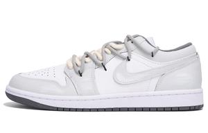 Jordan Баскетбольные кроссовки Air 1 с антискользящим износостойким верхом, винтажные, унисекс, серо-белые