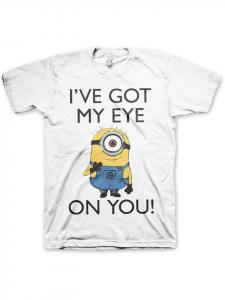 Футболка I Got My Eye On You Big Tall T-Shirt белого цвета Minions