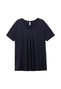 Рубашка А-силуэта со складками на горловине Sheego, темно-синий