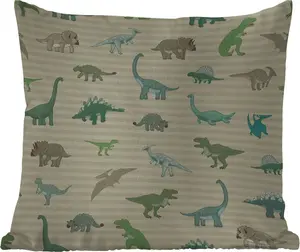 Подушка для улицы - Динозавр - Коричневый - Зеленый - Мальчики - Девочки - Дети - 60 x 60 см - Водонепроницаемая - Подушка для отдыха - Декоративная - Подушка для сна MuchoWow