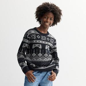 Детский свитер с круглым вырезом Sonoma Goods For Life, Black Gamer Fairisle