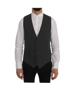 Элегантный полосатый серый жилет Dolce & Gabbana, серый