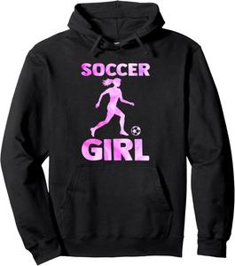 Спортивная толстовка для девочек-футболисток, черная Soccer Girl & Play Soccer Gift