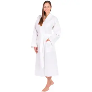 Махровый халат Unisex свободного кроя, произведен в Австрии Unisex вафельный твил Framsohn Frottier, белый