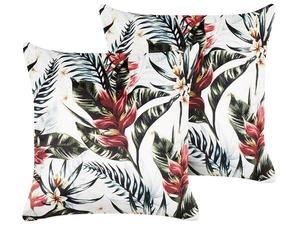 Подушка Beliani 2 шт EDELWEISS, 45x45x45 см цвет grün/multicolor/rot/weiß