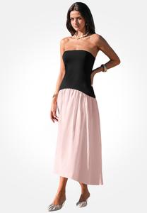 Платье Cupshe CHIC STRAPLESS CONTRAST , Black Pink/Black
