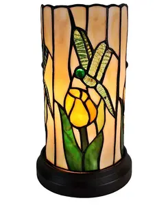 Миниатюрная настольная лампа «Стрекоза» в стиле Тиффани Amora Lighting, multi