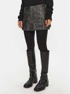 Кожаная юбка стандартного кроя One Teaspoon, серый