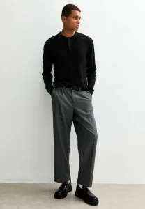 Обычная рубашка-поло с длинным рукавом New Look, Black