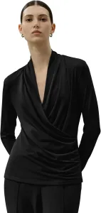 LilySilk женская блузка из шелкового джерси с длинными рукавами и запахом