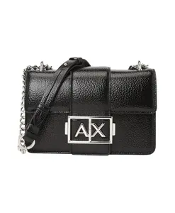 Черная сумка через плечо с цепочкой. Armani Exchange, черный