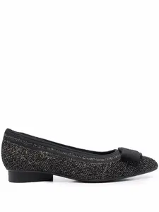 Туфли с бантом и заостренным носком Ferragamo, черный