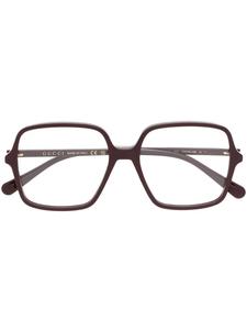 Gucci Eyewear очки в массивной квадратной оправе, красный