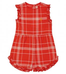 Хлопковый комбинезон в клетку с беличьей расцветкой The Animals Observatory, красный