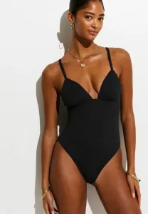 Купальник с фактурными присборенными чашечками New Look, Black