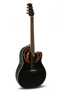 Электроакустическая гитара Ovation E-Acoustic с 6 струнами, стандартная модель Elite с глубоким контурным вырезом, черного цвета OV553.107