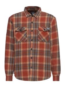 Зимняя фланелевая рубашка King Kerosin терракотового цвета