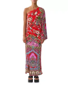 Трикотажное платье с одним открытым плечом Camilla, мультиколор