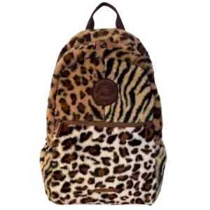 Флисовая футболка с леопардовым принтом Удобный рюкзак Унисекс Черный/Белый/Розовый/Кофе BRABOSTON, Huasheng Коричневый