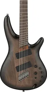 Бас-гитара Ibanez SRC6MSBLL Bass Workshop, 6-струнная мультимасштабная, гриф из розового дерева, черный градиент