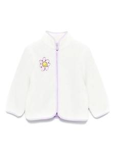 Флисовая куртка с цветочной вышивкой Stella McCartney Kids, белый