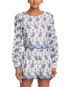 Ромпер с длинным рукавом и ажурными вставками - эксклюзив AQUA, мультиколор