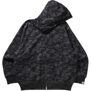 Бейп камуфляж принт свободный крой акула худи на молнии A BATHING APE, черный/серый