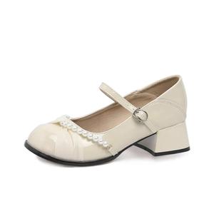 Туфли Мэри Джейн на массивном каблуке, женские, абрикосового цвета Medd, Apricot