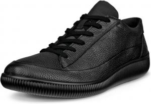 Мужские низкие кожаные водонепроницаемые кроссовки ECCO Soft Zero, черный