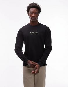 Лонгслив Dickies с длинными рукавами и центральным логотипом, черная