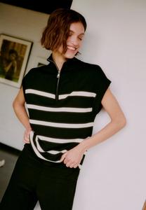 Джемпер b.young MORLA ZIPPER, Black Mix/Dark Blue