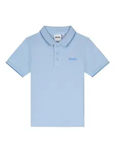 Рубашка поло с короткими рукавами BOSS Kidswear, синий