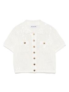 Кардиган крючком с пайетками Self-Portrait, белый